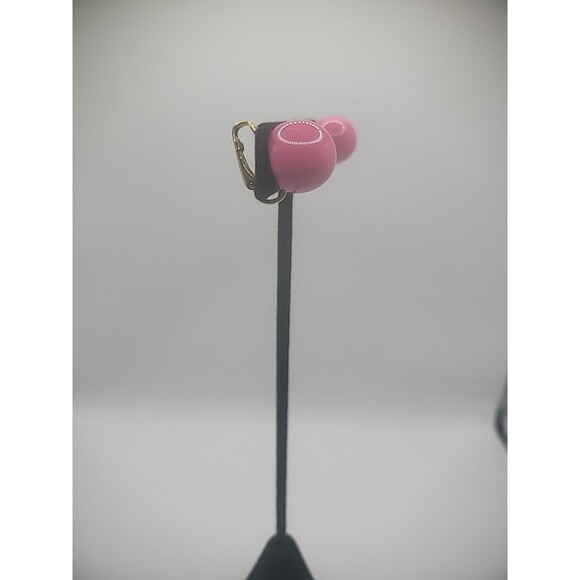 Vintage Avon Clip On Earrings Pink Round Womens Jewelry Costume - Picture 4 of 8